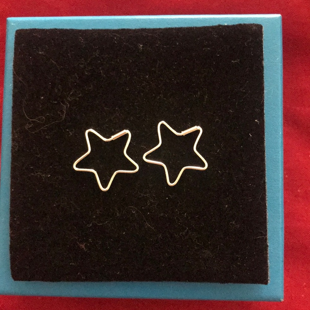 Sterling silver mini star hoops!